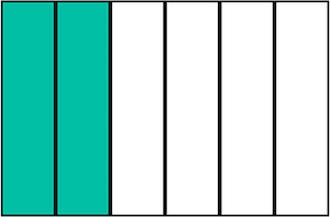 Teal-Green Rectangle Fraction 2:6