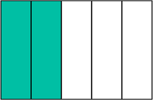 Teal-Green Rectangle Fraction 2:5