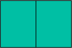 Teal-Green Rectangle Fraction 2:2