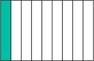Teal-Green Rectangle Fraction 1:9