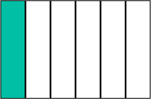 Teal-Green Rectangle Fraction 1:6