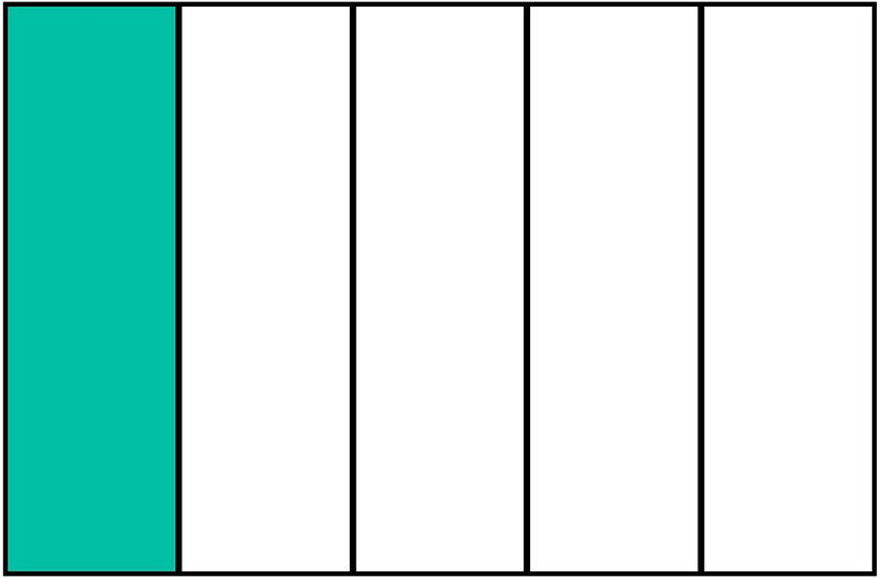 Teal-Green Rectangle Fraction 1:5