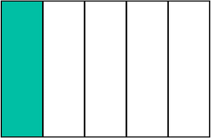 Teal-Green Rectangle Fraction 1:5