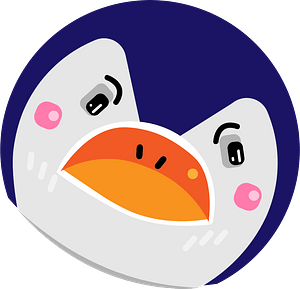 Angry penguin head
