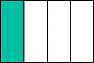 Teal-Green Rectangle Fraction 1:4