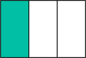 Teal-Green Rectangle Fraction 1:3