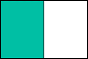 Teal-Green Rectangle Fraction 1:2