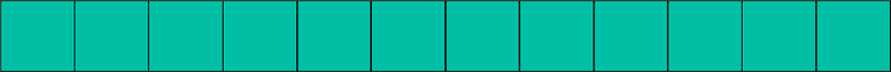 Teal-Green Rectangle Fraction 12:12