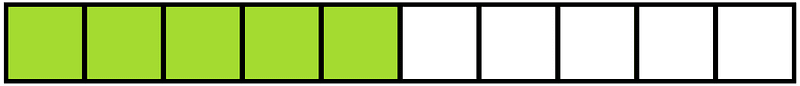 Lime Rectangle Fraction 5:10