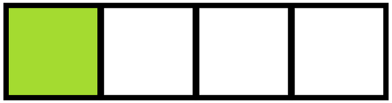 Lime Rectangle Fraction 1:4