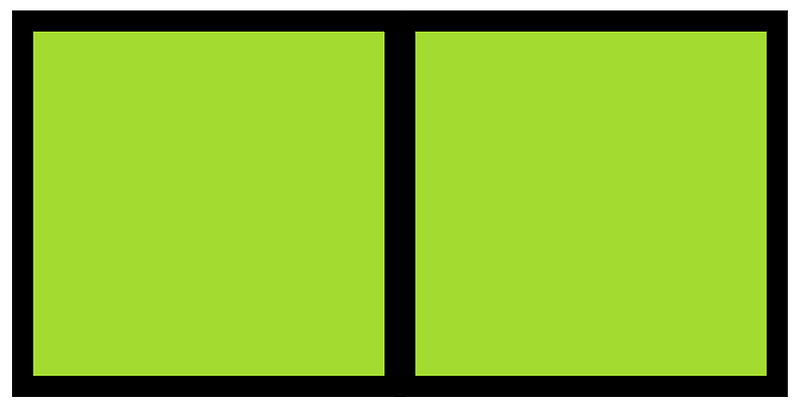 Lime Rectangle Fraction 2:2