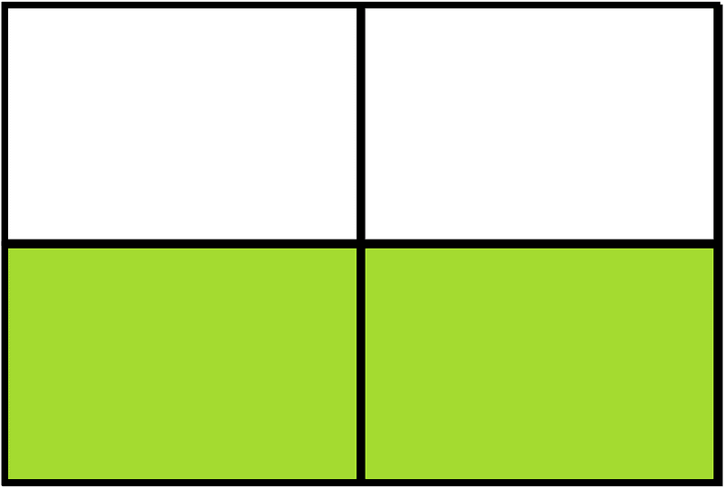 Lime Rectangle Fraction 2:4