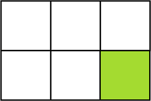 Lime Rectangle Fraction 1:6