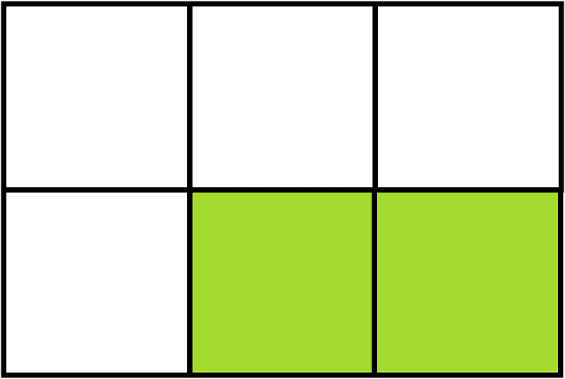 Lime Rectangle Fraction 2:6