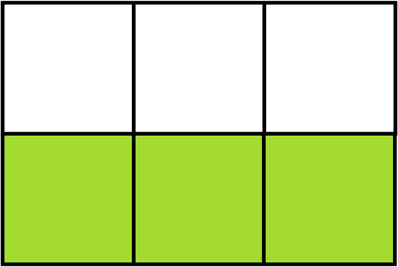 Lime Rectangle Fraction 3:6