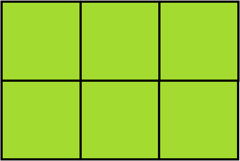 Lime Rectangle Fraction 6:6