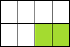 Lime Rectangle Fraction 2:8