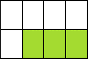 Lime Rectangle Fraction 3:8