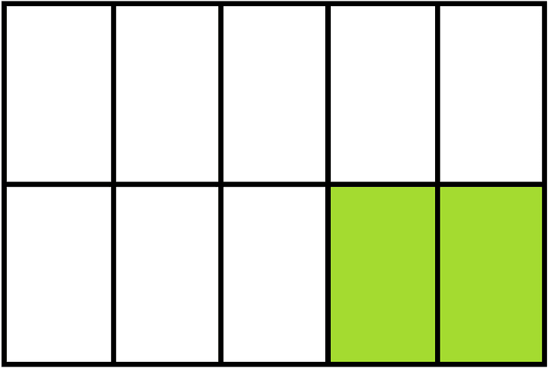 Lime Rectangle Fraction 2:10