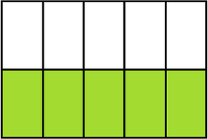 Lime Rectangle Fraction 5:10