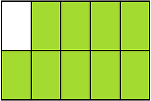 Lime Rectangle Fraction 9:10