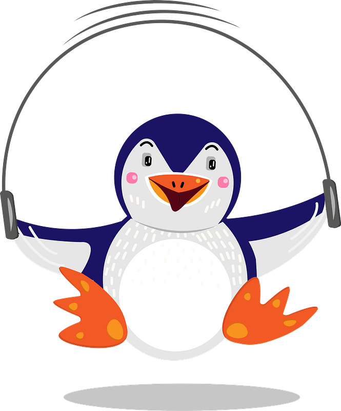 Penguin jumping rope