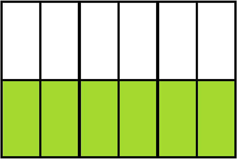 Lime Rectangle Fraction 6:12