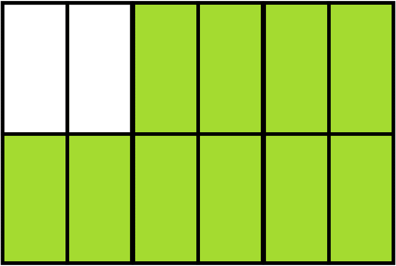 Lime Rectangle Fraction 10:12