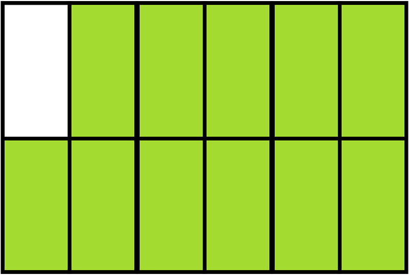 Lime Rectangle Fraction 11:12