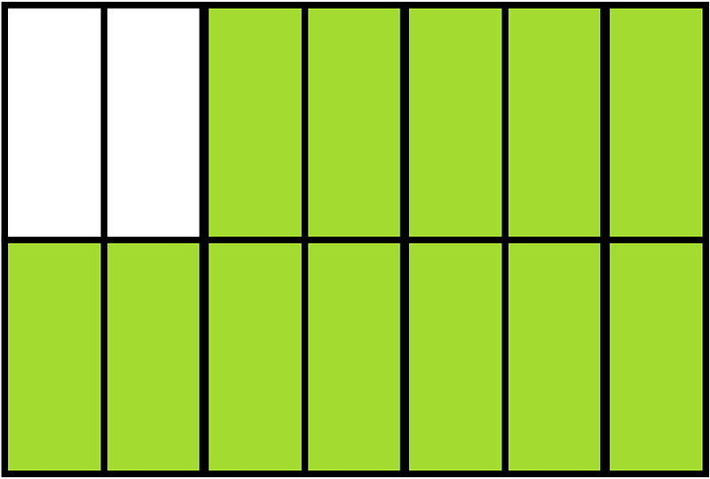 Lime Rectangle Fraction 12:14