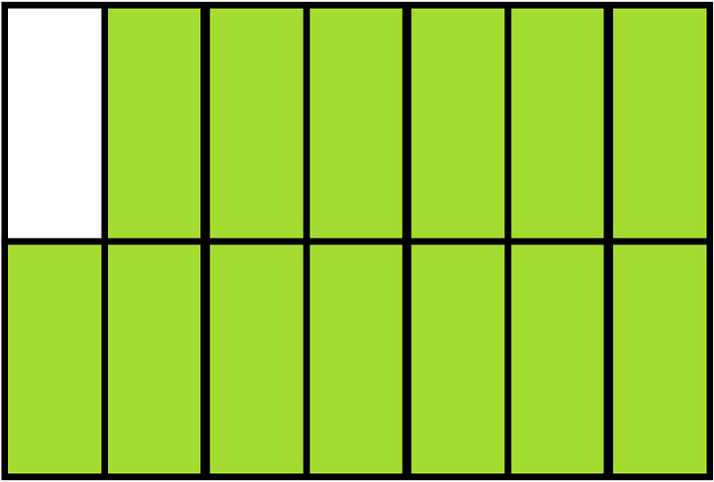 Lime Rectangle Fraction 13:14