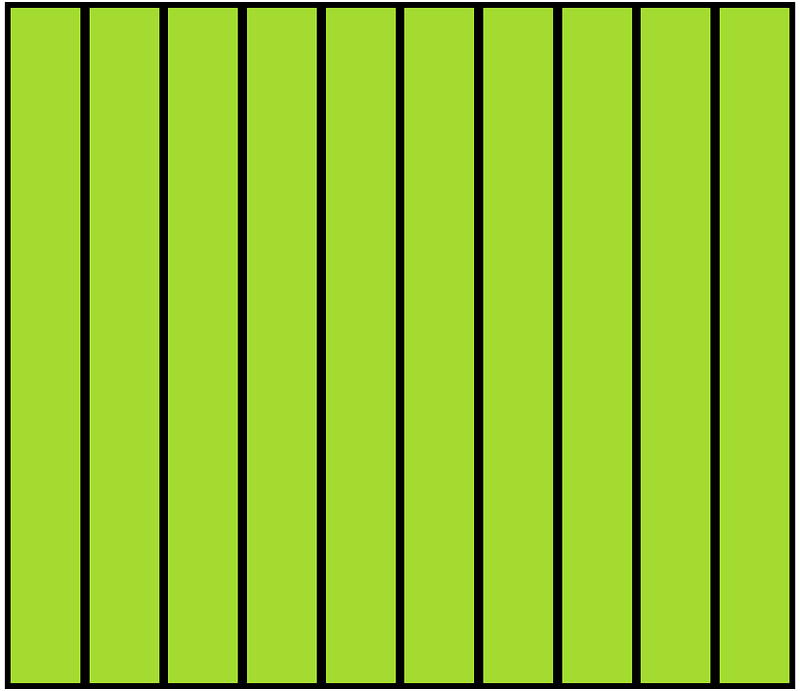 Lime Rectangle Fraction 10:10