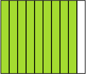 Lime Rectangle Fraction 9:10