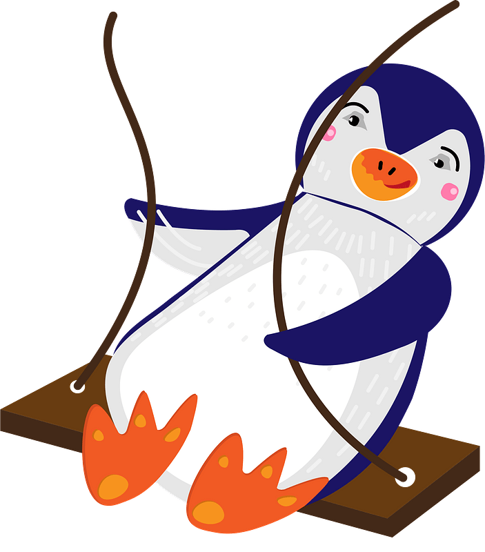 Penguin swinging