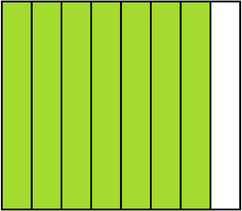 Lime Rectangle Fraction 7:8