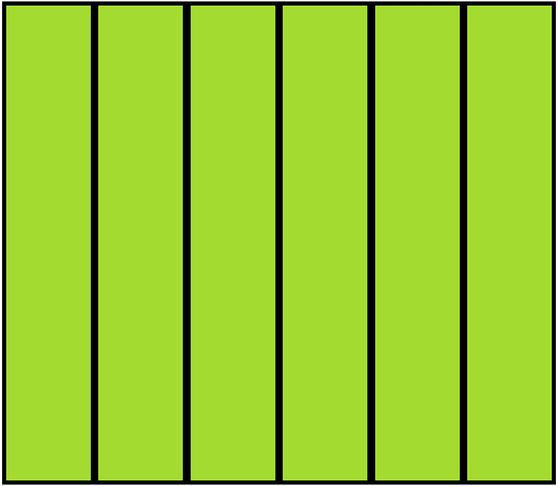 Lime Rectangle Fraction 6:6