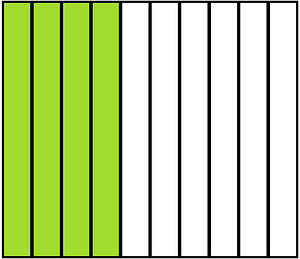 Lime Rectangle Fraction 4:10