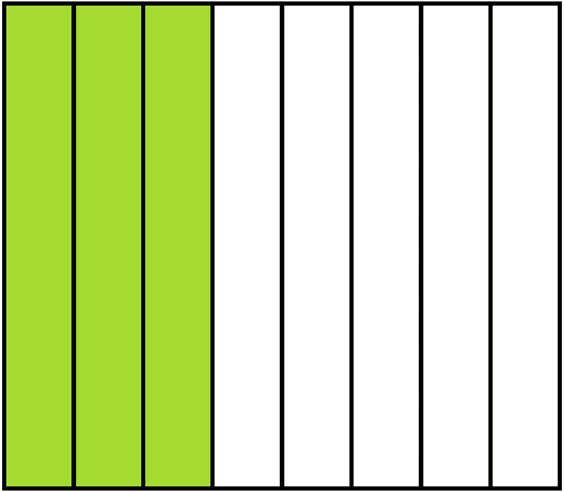 Lime Rectangle Fraction 3:8