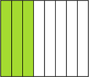 Lime Rectangle Fraction 3:8