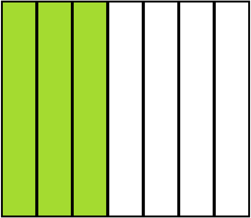 Lime Rectangle Fraction 3:7