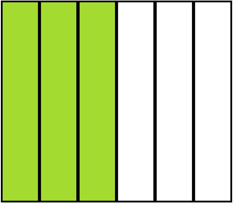 Lime Rectangle Fraction 3:6