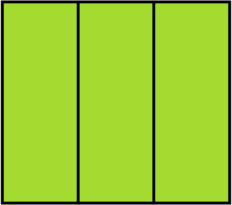 Lime Rectangle Fraction 3:3