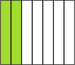 Lime Rectangle Fraction 2:7