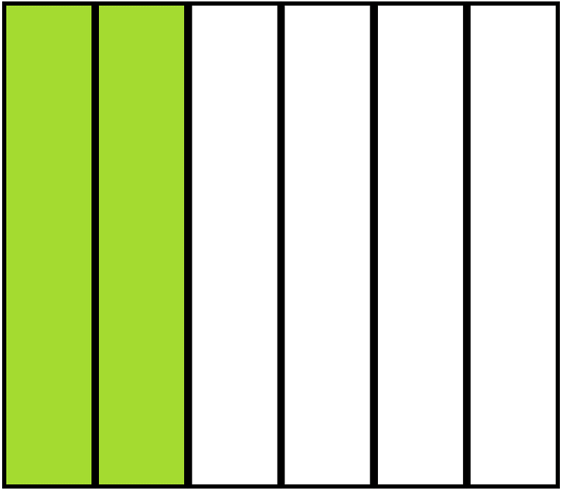 Lime Rectangle Fraction 2:6