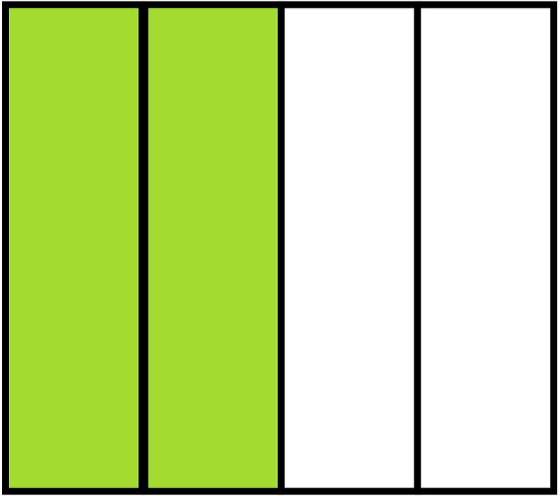 Lime Rectangle Fraction 2:4