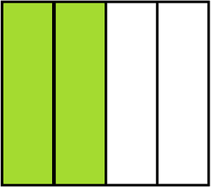 Lime Rectangle Fraction 2:4