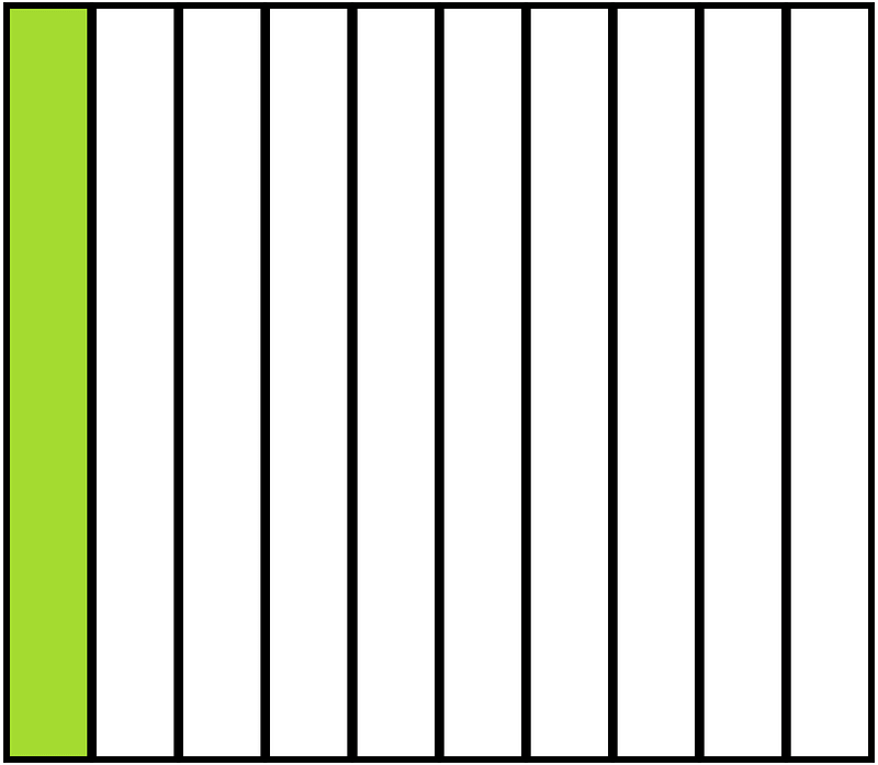 Lime Rectangle Fraction 1:10