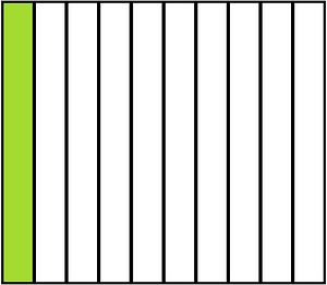 Lime Rectangle Fraction 1:10