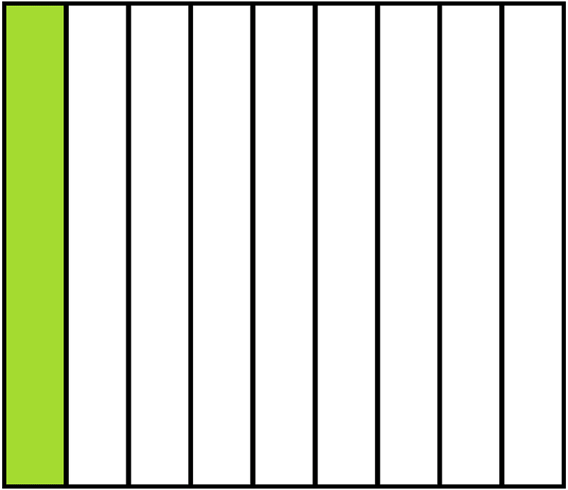Lime Rectangle Fraction 1:9