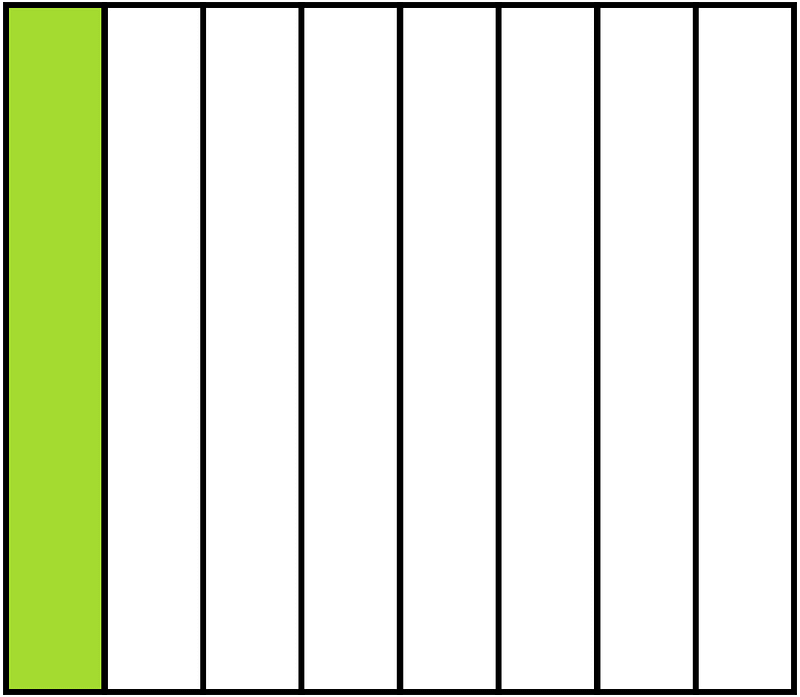 Lime Rectangle Fraction 1:8